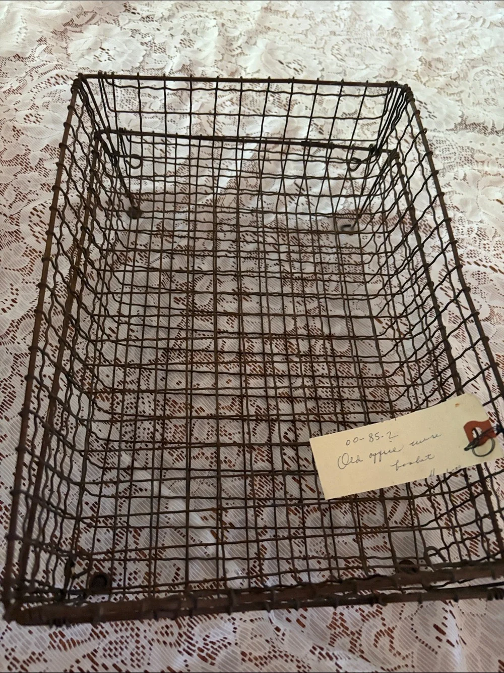 Vintage-Style Brown Wire Storage Basket - Home Accents